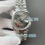 Swiss Clone Rolex Datejust 36mm Stainless Steel Jubilee Watch with Green Roman Dial 